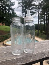 Lot Of 2 vintage EVENFLO glass baby bottles 8 ounces