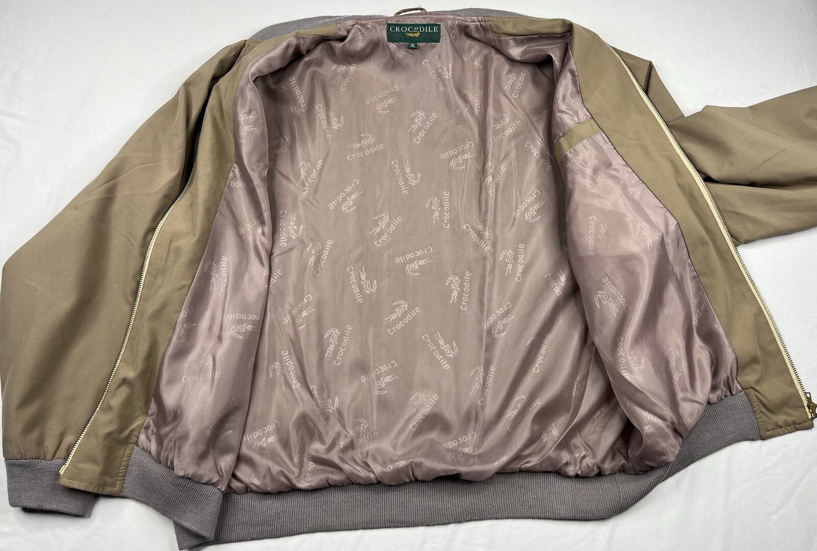 Vintage Crocodile Jacket White Gator Adult XL Varsity Bomber Full Zip Lacoste image 10