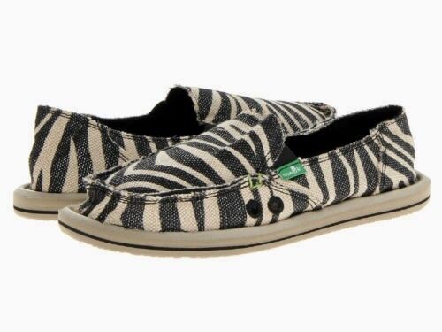 NUEVO CON ETIQUETAS Sanuk Mujer Acera Surfista Cáñamo Sandalia Zapatos Al merodear Cebra metálica 5 - Imagen 1 de 8