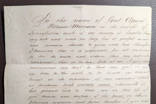1812 William Morrison of Killingholme South, Lincoln Last Will Testament - Picture 2 of 5