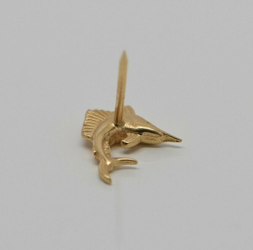 Vintage 14K YG Swordfish Tie Tack Circa 1960 - Picture 7 of 8