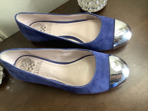 VINCE CAMUTO Bridget Suede Blue Ballet Flats Slip On Shoes Size US 5.5 M - Picture 2 of 16