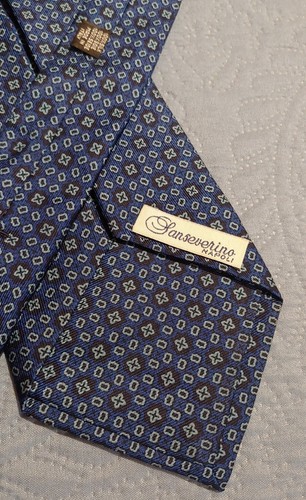 CRAVATTA TIE 7 fold -(7 pieghe) SANSEVERINO Napoli made in Italy New! rare - Foto 2 di 7