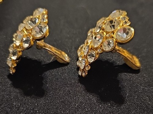 Pendientes de Estrás de Alta Costura Alta Costura Valientes Años 80 Bill Blass Destacados - Imagen 9 de 9