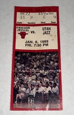 Air Jordan IV (4) Sneaker Debut Bred Jazz Bulls NBA Ticket Stub 1/6/1989