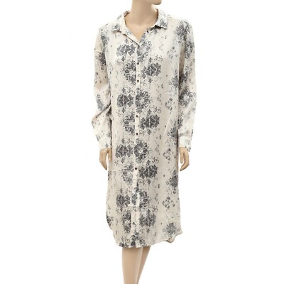 Odd Molly Anthropologie Buttondown Printed Shirt Midi Dress Resort S-1 260241