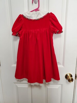 Good Lad 4T Girl's Vintage Red Velvet Christmas Dress with Flower Collar  Detail | eBay