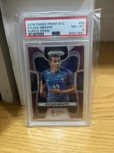 2018 Panini Prizm Soccer Card Kylian Mbappe Purple /99 Rookie Psa 8 World Cup