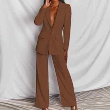 Women Blazers Set Long Pants Blazer Suit 2Pieces Office Lady Autumn Clothes