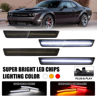 For 18-22 Dodge Challenger SRT Widebody LED Side Marker Lights Front Rear Bumper