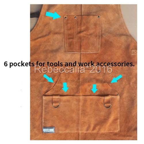 110CM Long Cowhide Welding Apron Heat Insulation Welder Thornproof Protection D - Picture 6 of 11