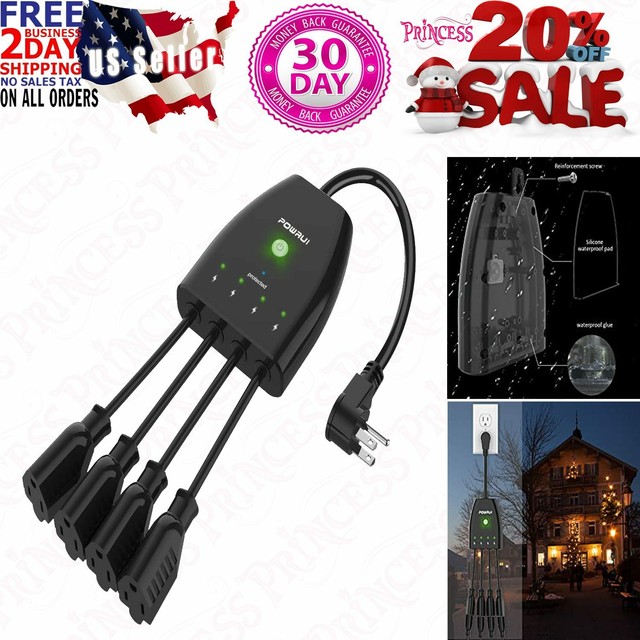 Outdoor Smart Plug, Surge Protector, POWRUI Power Strip with 4Outlet