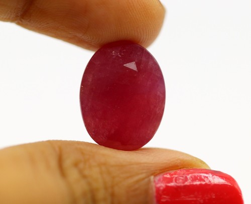 IGI CERTIFIED 16.62 Cts Natural Ruby 16 x 12 mm Oval Cut Pinkish Red Gemstone - Picture 9 of 15