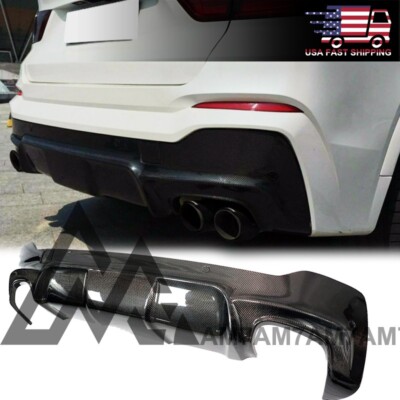 3D Style Carbon Fiber Rear Diffuser For 2014 2015 2016 2017 BMW F26 X4 M Sport
