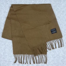 K425 CHRISTIAN DIOR Brown Wool Scarf Scarves Shawl 11" X 51"