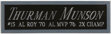 THURMAN MUNSON YANKEES NAMEPLATE FO AUTOGRAPHED Signed BAT-BASEBALL-JERSEY-PHOTO