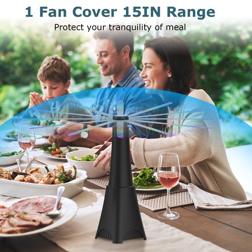 2pcs Fly Fan Outdoor Indoor Portable Table Top Fly Fan with Holographic Blades - Picture 8 of 13