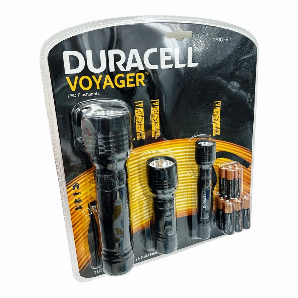 Duracell Taschenlampe Promo Pack Voyager Easy Trio-E 3 Taschenlampen SET NEU OVP