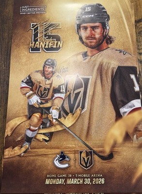 Vegas Golden Knights vs Vancouver Canucks 3/30/26 Game Poster - Noah Hanifin