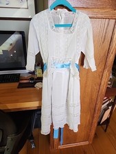 Antique Victorian Edwardian Girls' Cotton and Lace Dress