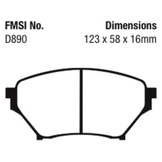 For Mazda Miata 2001-2005 EBC DP41452R Yellowstuff Front Brake Pads - Изображение 2 из 3