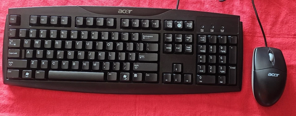 NEW- VINTAGE OEM Acer SK-1688 Keyboard & Acer Net Scroll Track Ball Mouse -MINT- - Image 2 of 4