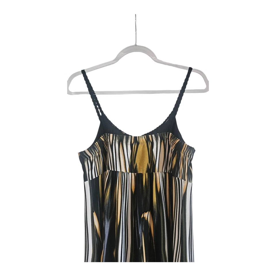 Maxi Vestido Saint Tropez West Talla 12 Sin Mangas Cintura Imperio Abstracto Elastizado Foto 4 de 4