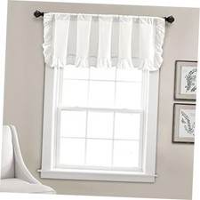 Linen Ruffle Window Curtain Valance, 58" W x 58"W x 18"L Pack of 1 Off-white