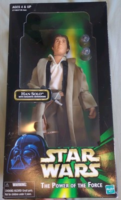 Star Wars The Power Of The Force Large Han Solo With Magnetic Detonators NEU!