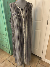 OLD NAVY, SLEEVELSS, V-NECK, BUTTON DOWN, MAXI DRESS WITH BLACK SLIP, 24 PLUS