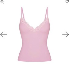 Skims Fits Everybody Lace Push-Up Camisole Pink Stretch Adjustable Strap L