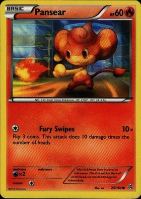Pokemon TCG Card Pansear Fire Normal XY - BREAKthrough BKT 23/162