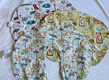 Original Boppy Feeding Nursing Pillow Cover Lot 3 Woodland Jungle Animals Baby