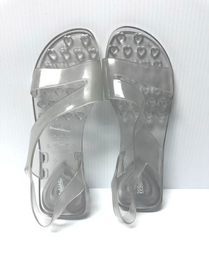 Melissa  Womens The Real Jelly Slide | Clear | Authentic MelFlex heart shape New