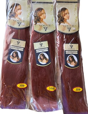 3 Packs Vogue Premium Human Hair Blend - 14'' Yaki - Color 350 (Copper)