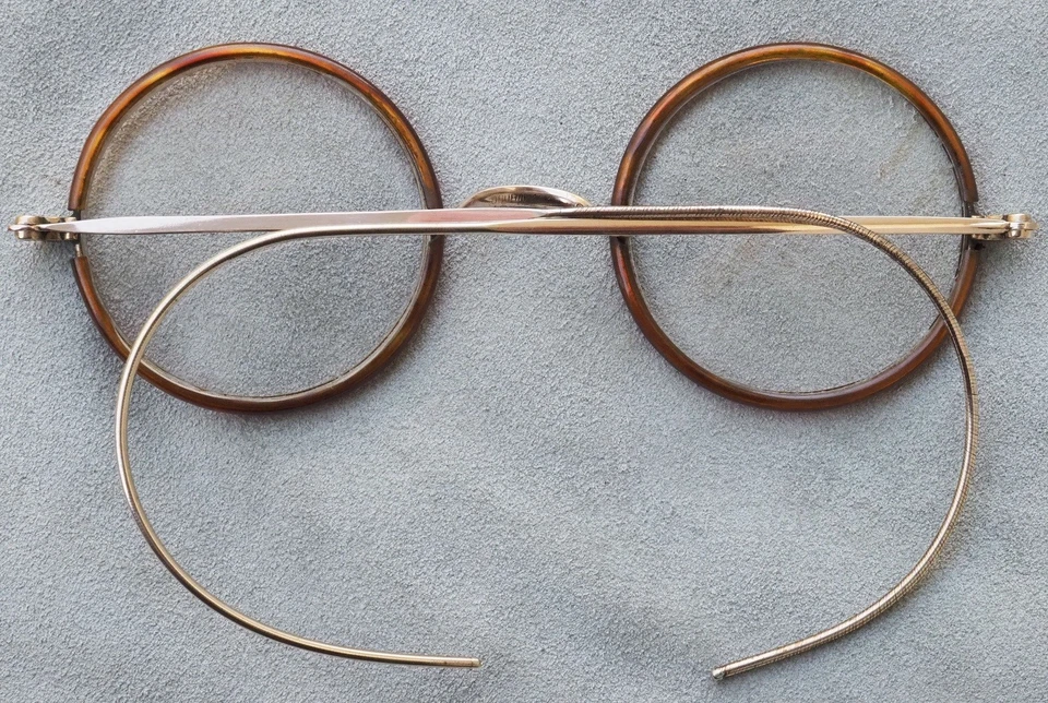 Lot paires de lunettes  anciennes 1920-1930 vintage antique 4 pairs of glasses - Photo 4/4