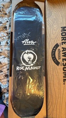 SIGNED Rise Against - Tony Alva HeartFist Skateboard Skate Deck - 2006 - Mint