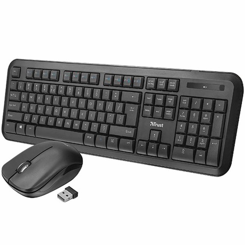 Wireless Keyboard Mouse Kit Ergonomic Trust Nova Multimedia - 第 1/6 張圖片