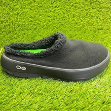 Oofos OOcoozie Mule Mens Size 11.5 Black Casual Walking Slip On Recovery Sandals