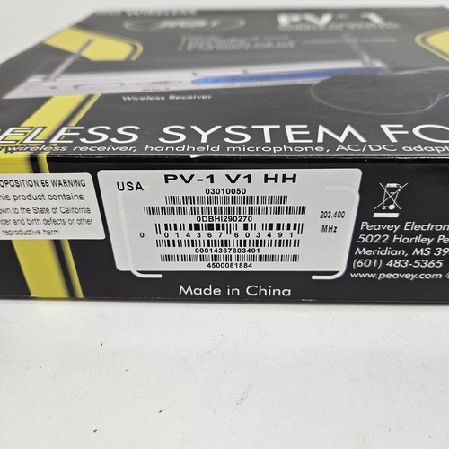 Peavey PV-1 V1 HH 203.400MHZ VHF Handheld Wireless Microphone System 3010050 - Picture 5 of 11