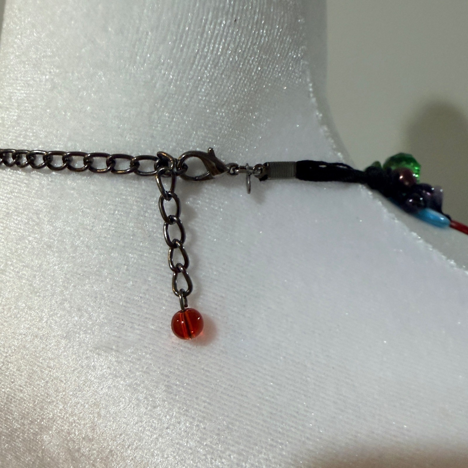 Multistrand Rainbow Bead Statement Necklace Shell… - image 4