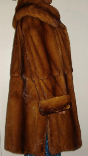 Flawless Whiskey Mink Fur Coat Size 14-16 FREE SHIP Mint, Perfect Condition - Picture 6 of 7
