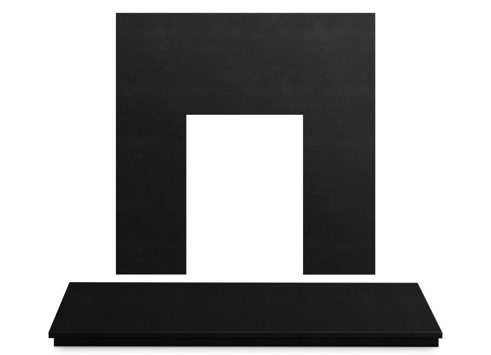 Adam Black Granite Stone Back Panel & Hearth, 48 Inch