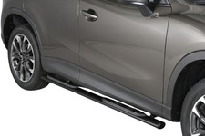 Schwellerrohre oval mit Tritt SCHWARZ für MAZDA CX5 2015-2016 Edelstahl mit TÜV