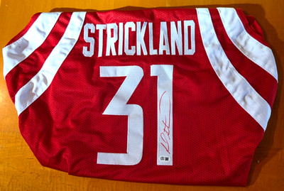 Autographed/Signed Rod Strickland Houston Rockets Custom Red Jersey Leaf COA