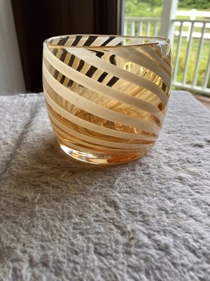 Handblown Swirl Art Glass, 3 1/4'' tall by 3 3/8'' wide & weighs 1.13 lbs.