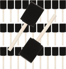 100 Pack 2 Inch Foam Brush Sponge Wood Handle Paint Brush Foam Sponge Brush for