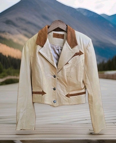 True Vintage John Michael Western Cropped Leather Rodeo Jacket,  Ultra Soft Sz 8