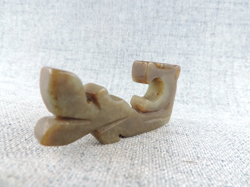 Антикварный китайский нефритовый кулон ручной работы с драконом D - Изображение 3 из 4