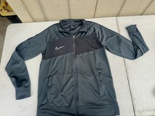 Nike Dry Academy Pro Woven Full Zip Jacket Women's Size Large Gray Black Sports